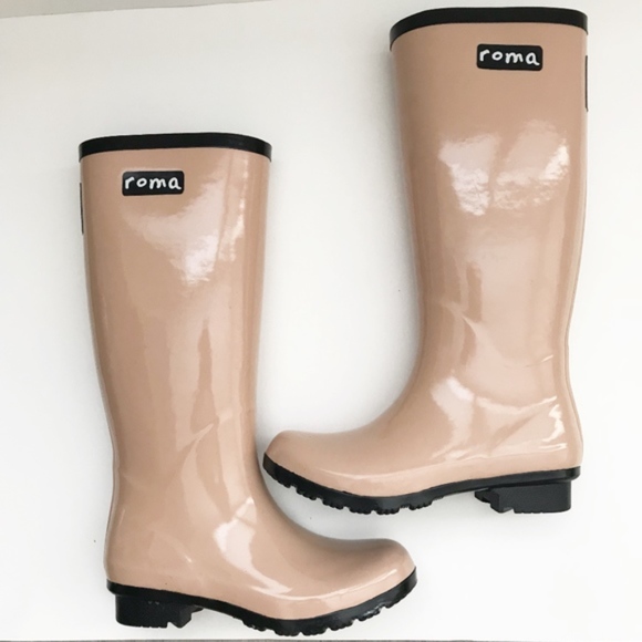 blush pink rain boots